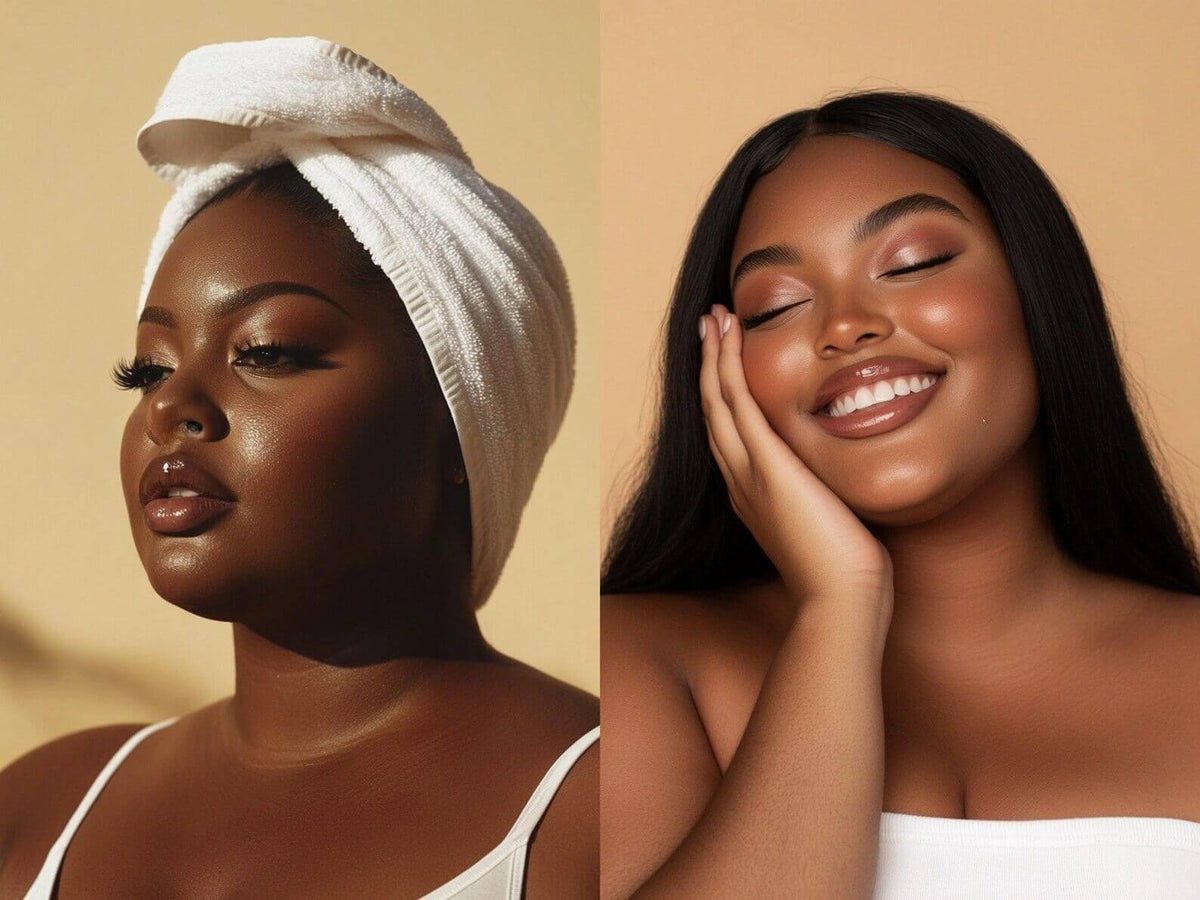 33 Plus Size Melanin Skincare Stock Photos