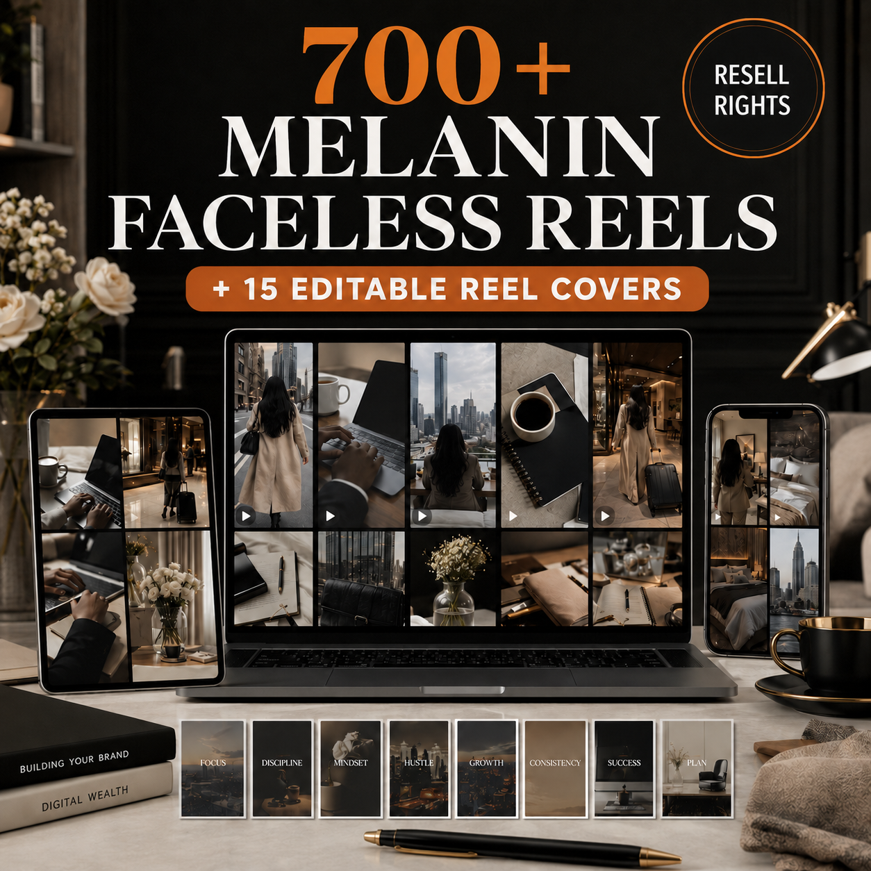 700+ Melanin Faceless Reels + 15 Covers – Resell Rights