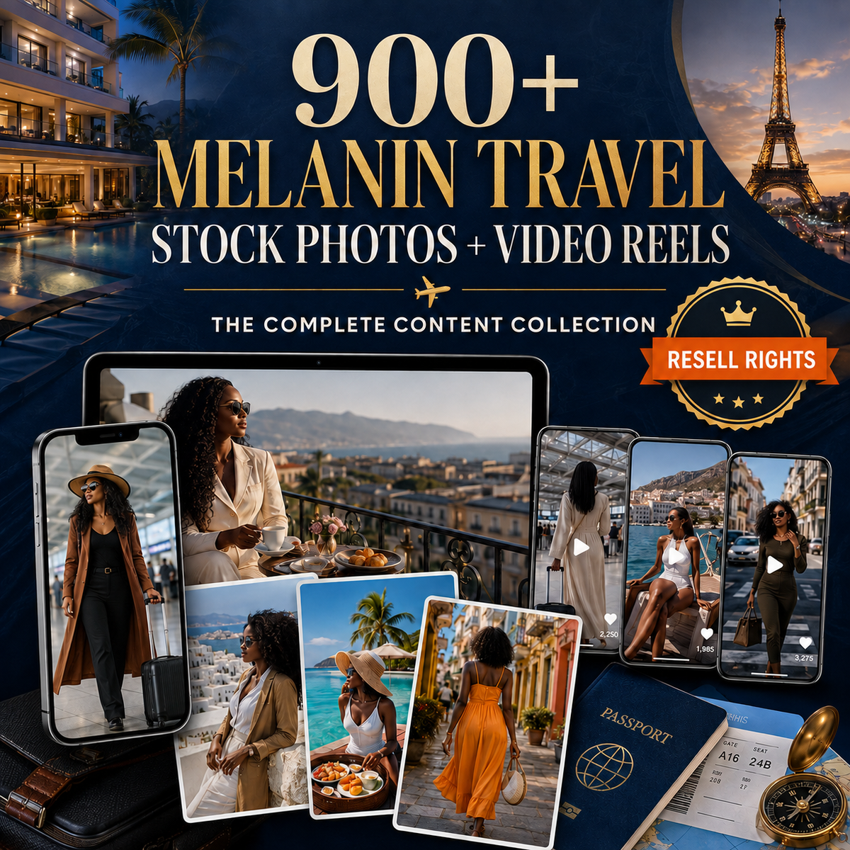900+ Melanin Travel Stock Photos + Video Reels – Resell Rights
