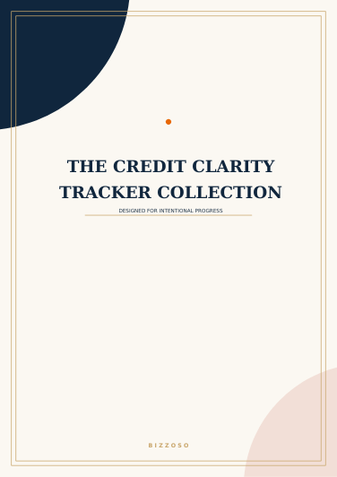 The Credit Clarity Tracker Collection Canva template cover
