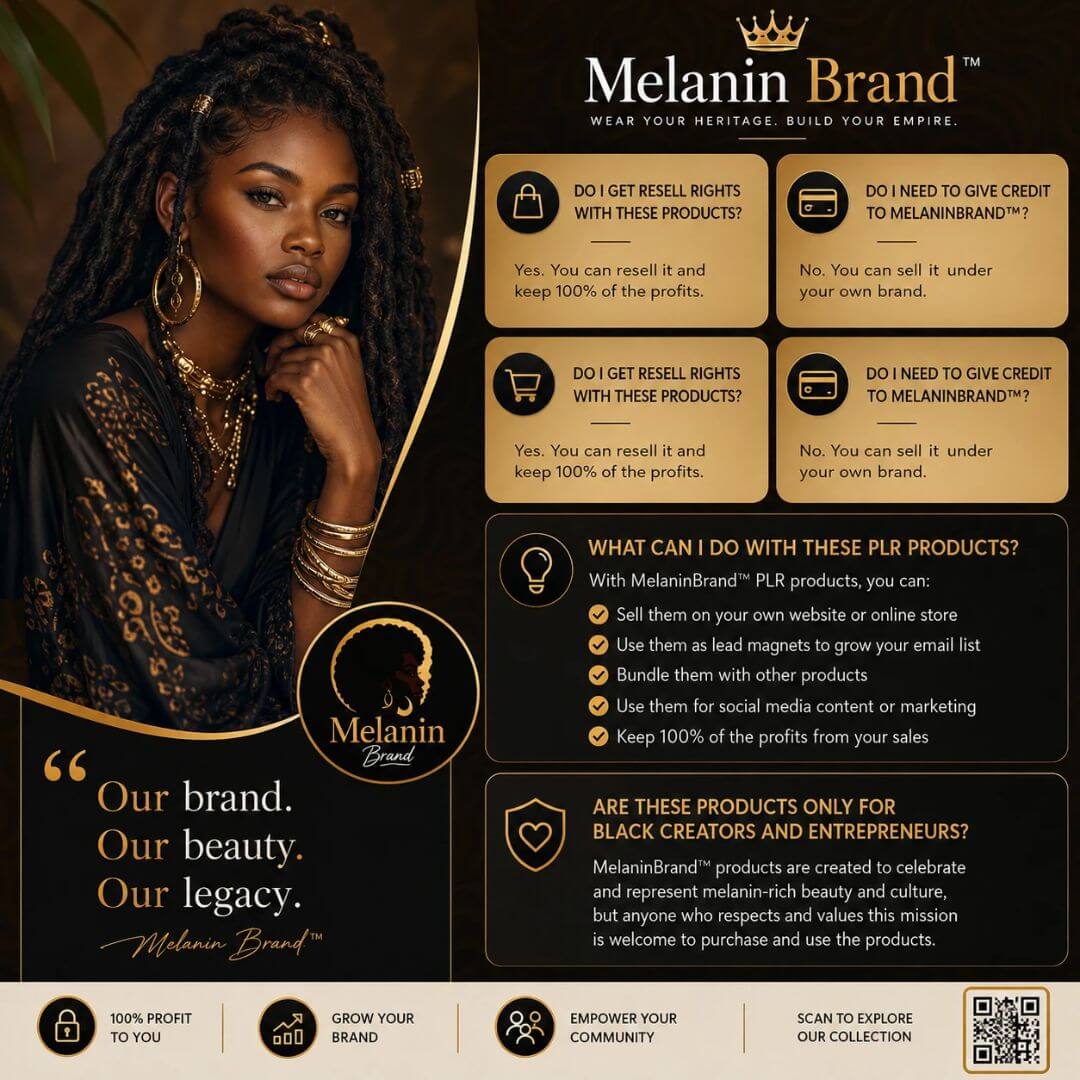 120+ Luxury Melanin Images for Instagram, Marketing & Content Creators (Resell Rights Included)