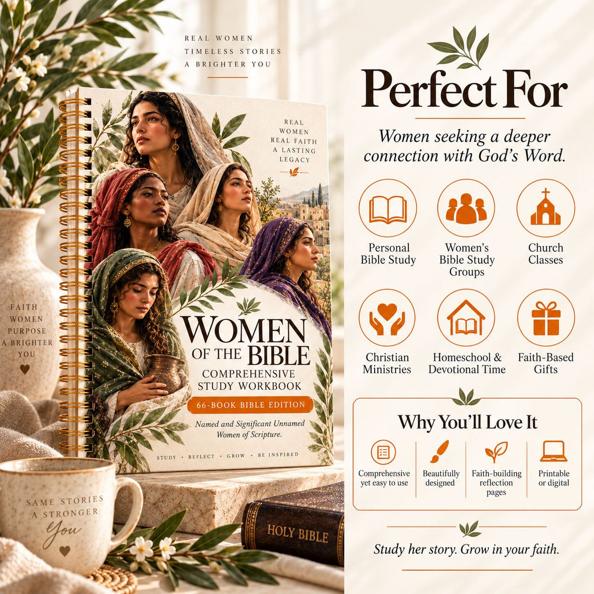 175+ Women of the Bible Comprehensive Study Workbook (Resell Rights Included)