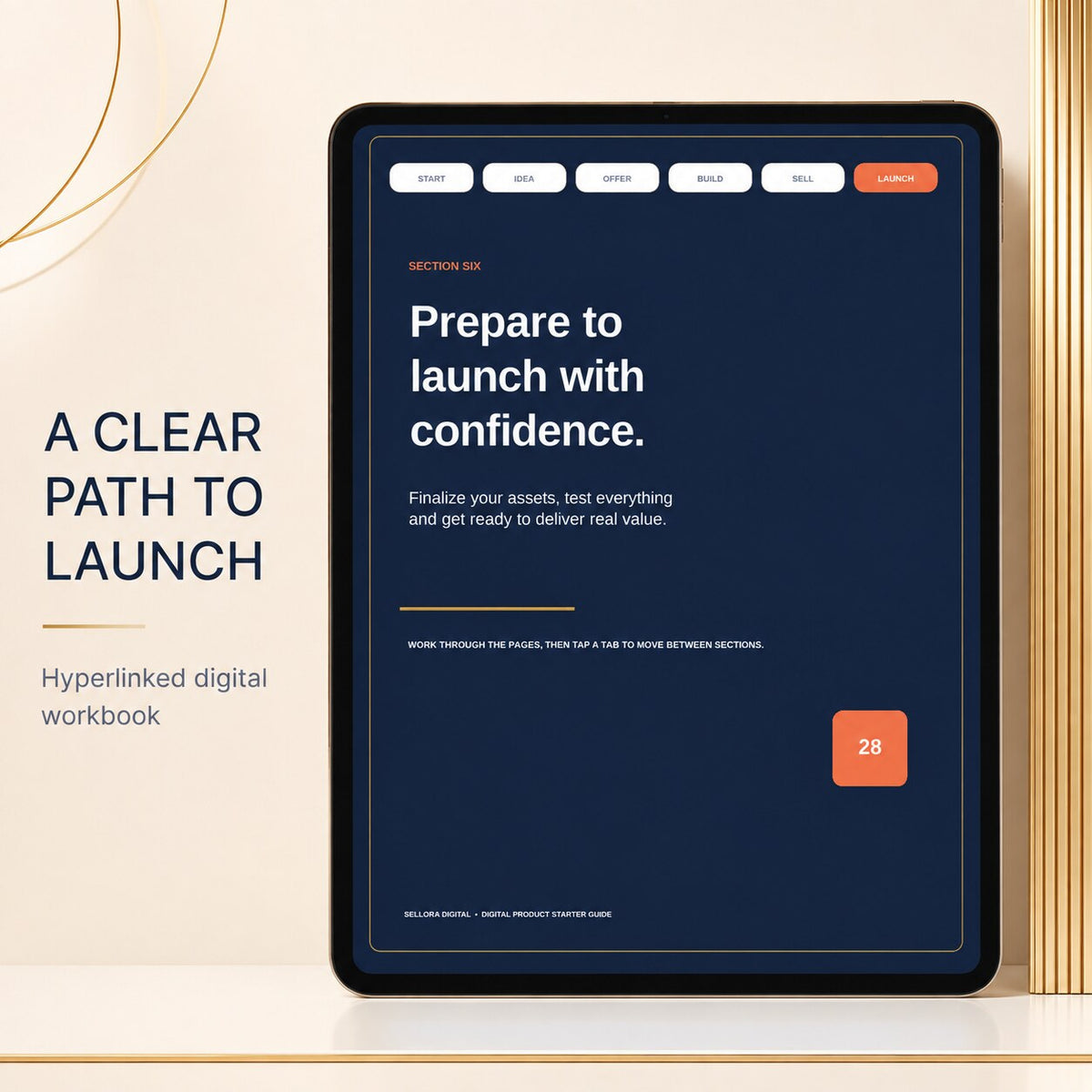 Hyperlinked Digital Product Starter Guide navigation workflow