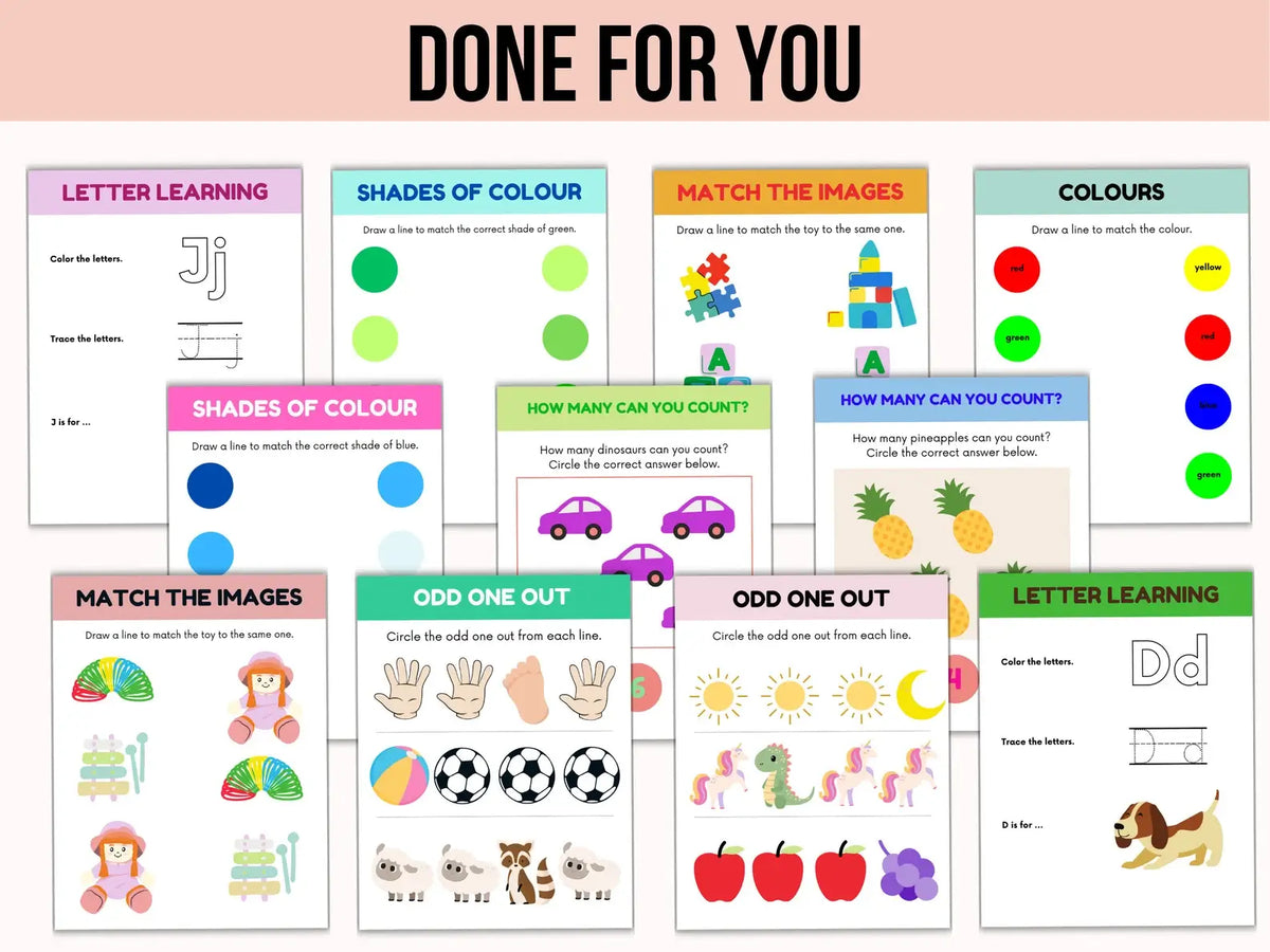 Toddler Learning Workbook Bundle with Resell Rights