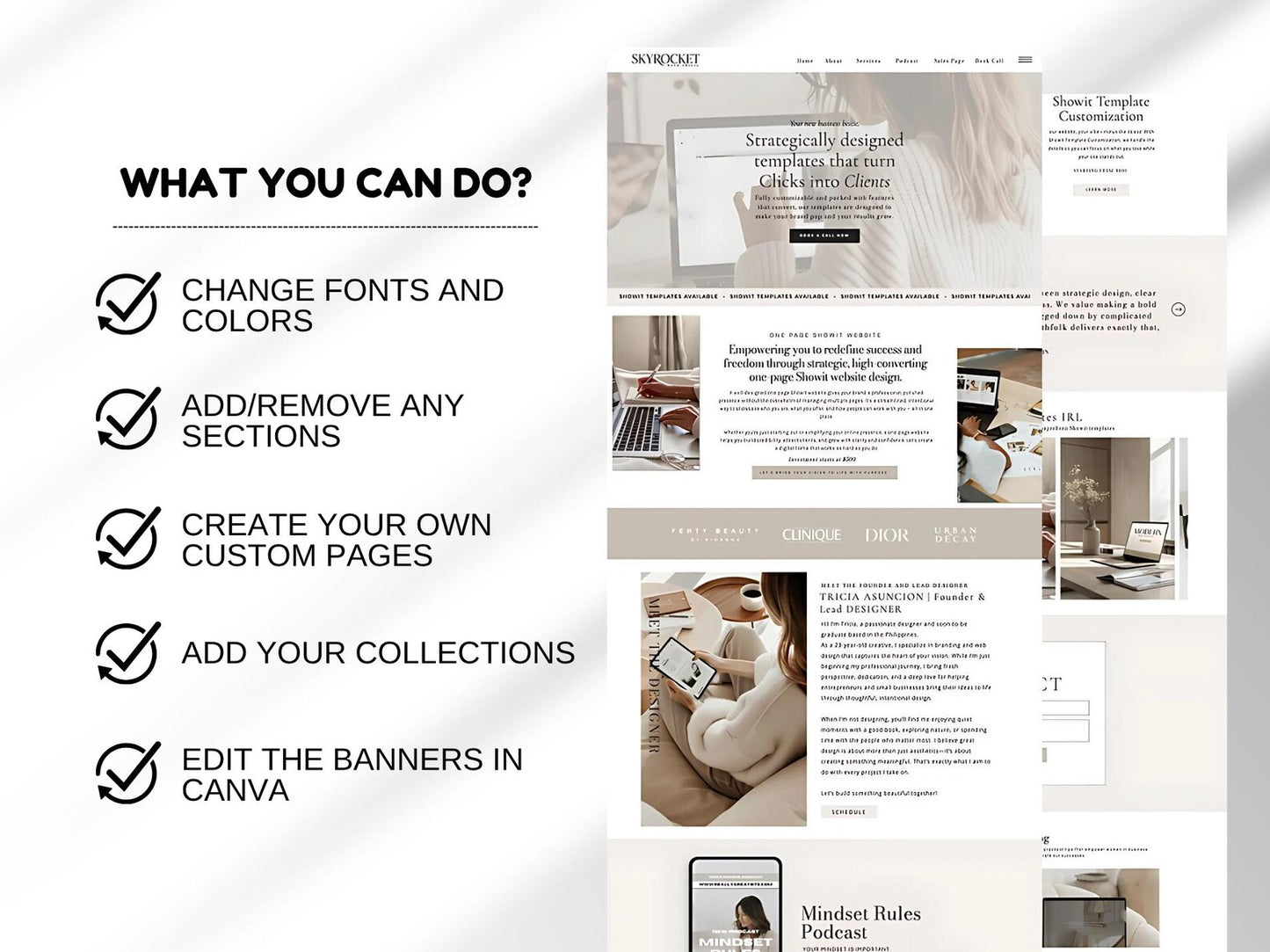 Showit Rose Website Template for Coaches