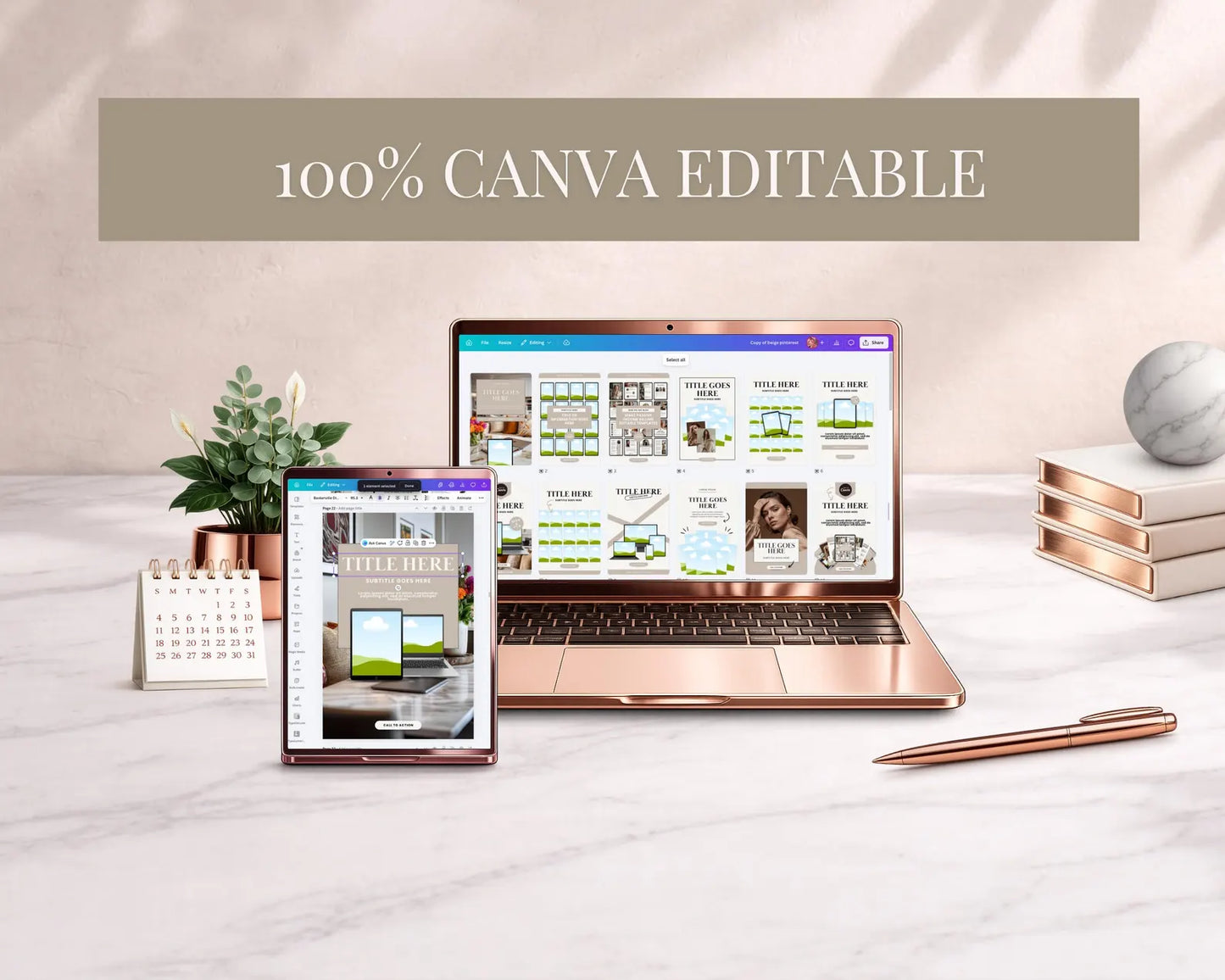 36 Beige Pinterest Pin Templates Bundle