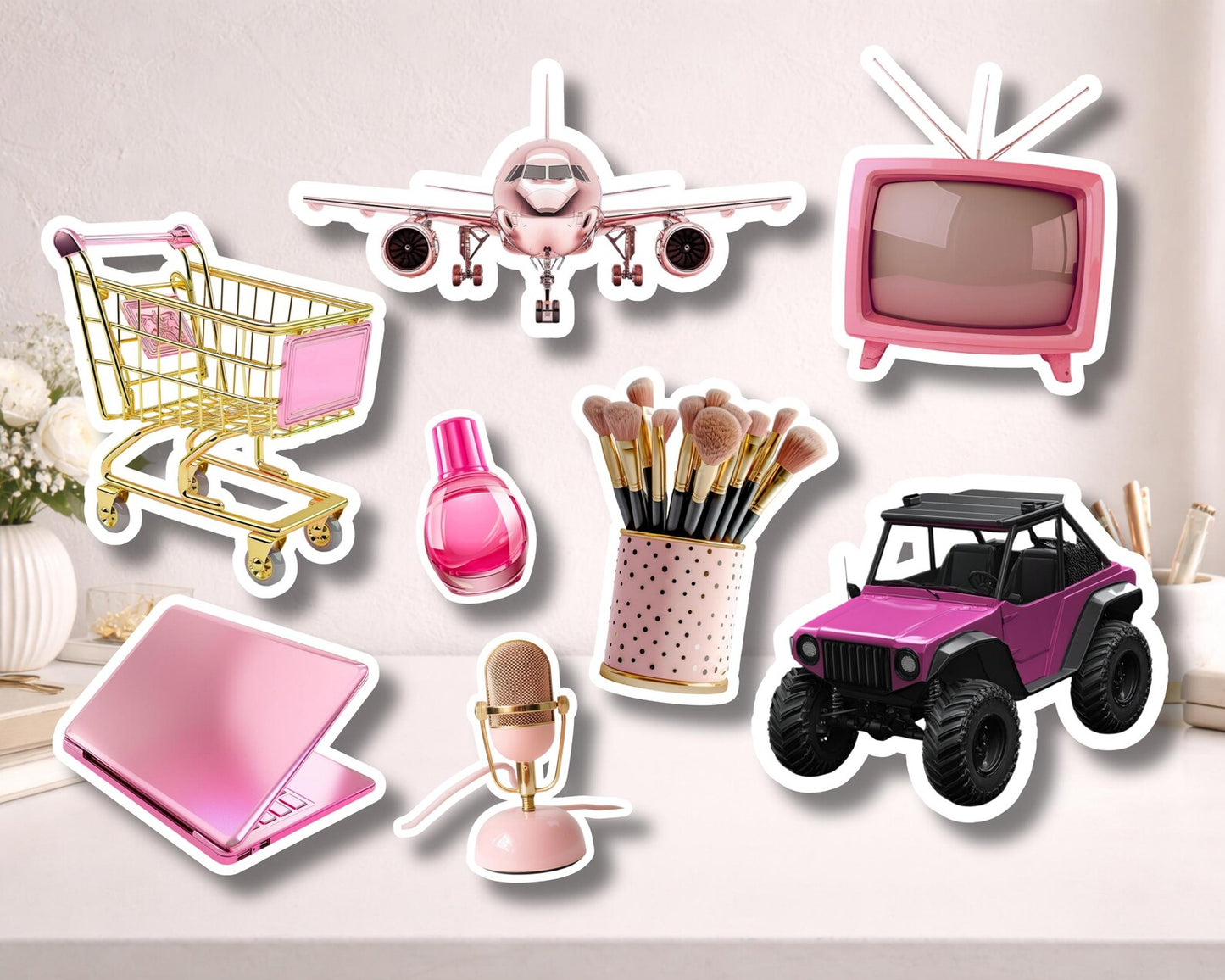 380+ Pink & Gold Clipart Bundle