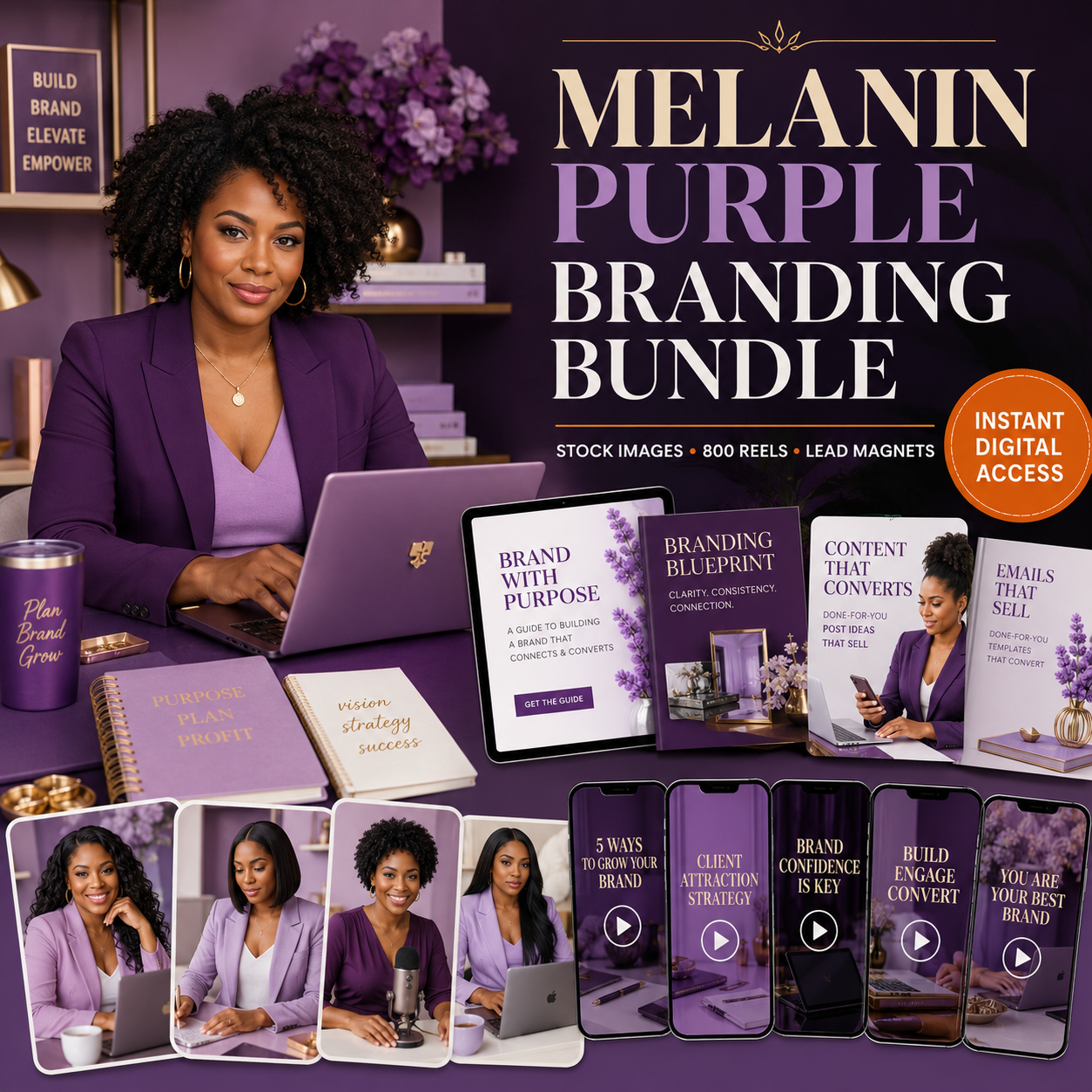Melanin Purple Branding Bundle