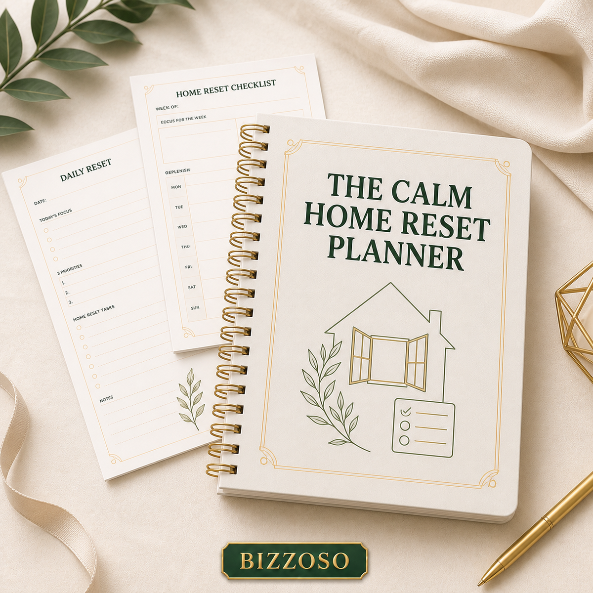 The Calm Home Reset Planner digital planner template
