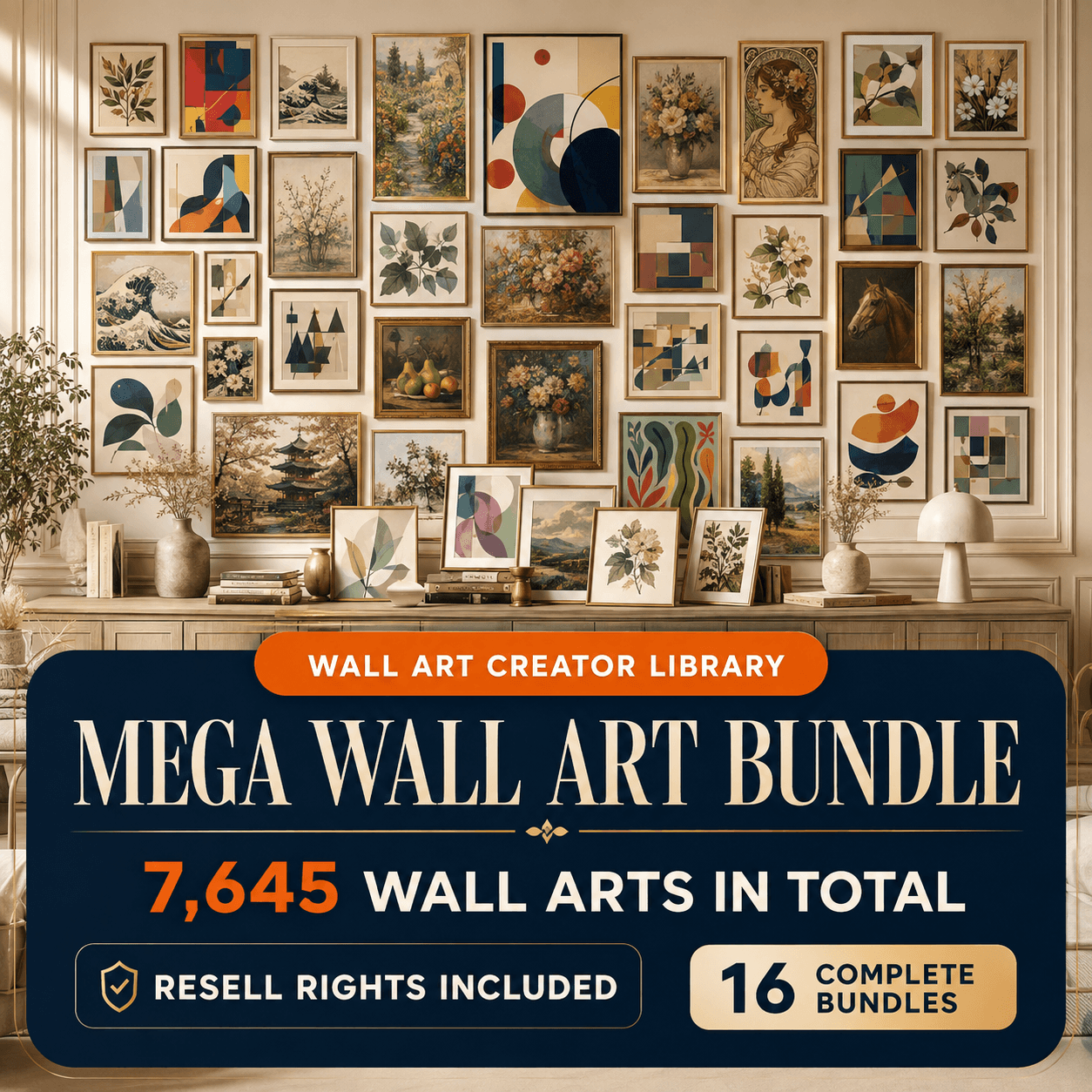 Entire Wall Art Library: Over 7600+ Digital Wall Art Prints | Resell Rights Included