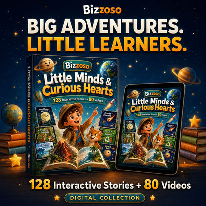 Little Minds & Curious Hearts: Stories That Shape Young Minds | 128+ Interactive Stories with Resell Rights