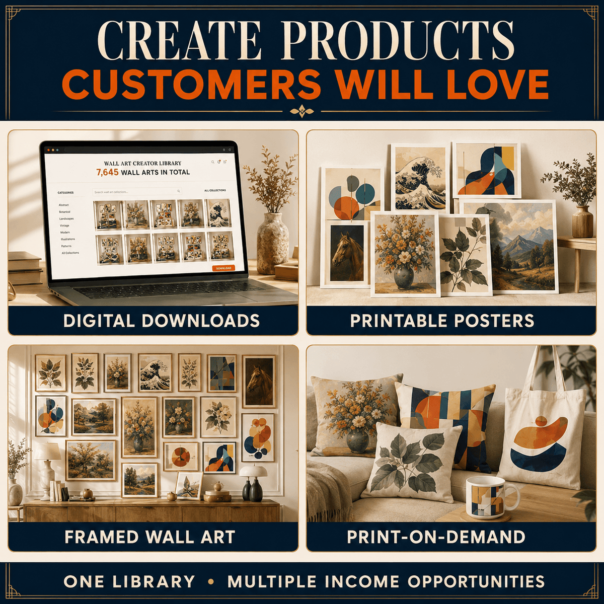 Entire Wall Art Library: Over 7600+ Digital Wall Art Prints | Resell Rights Included