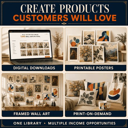 Entire Wall Art Library: Over 7600+ Digital Wall Art Prints | Resell Rights Included