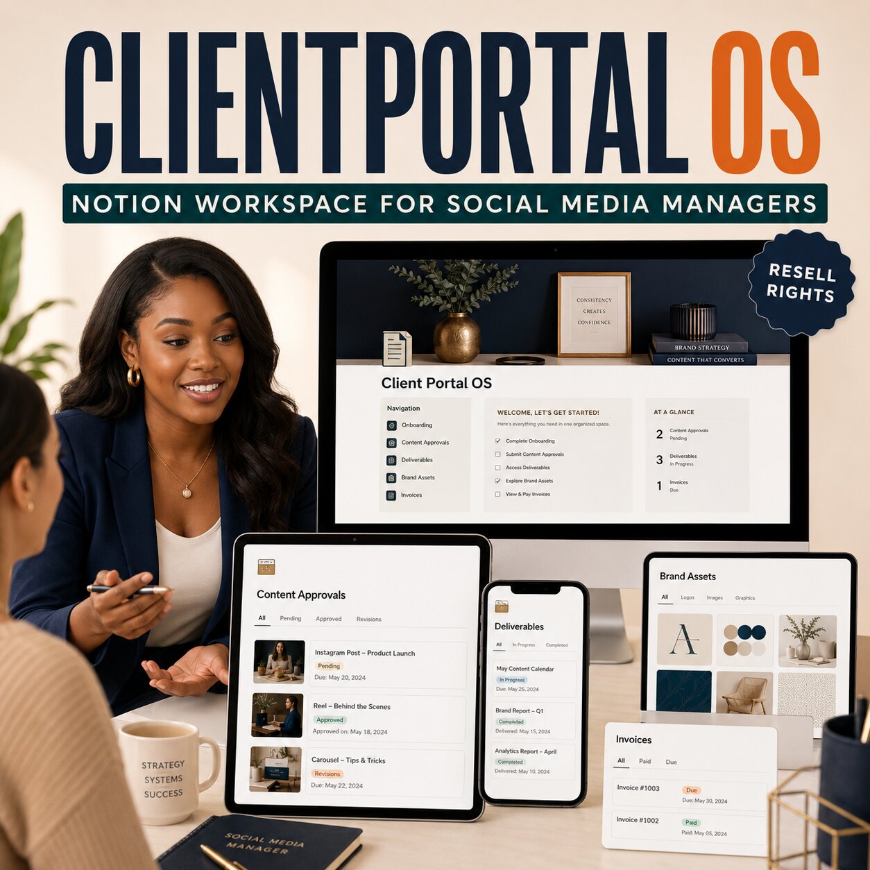 ClientPortal OS | Notion Workspace for Social Media Managers with resell rights