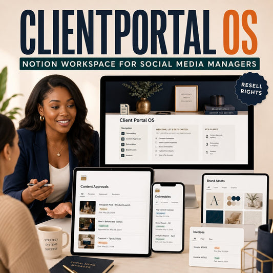 ClientPortal OS | Notion Workspace for Social Media Managers with resell rights
