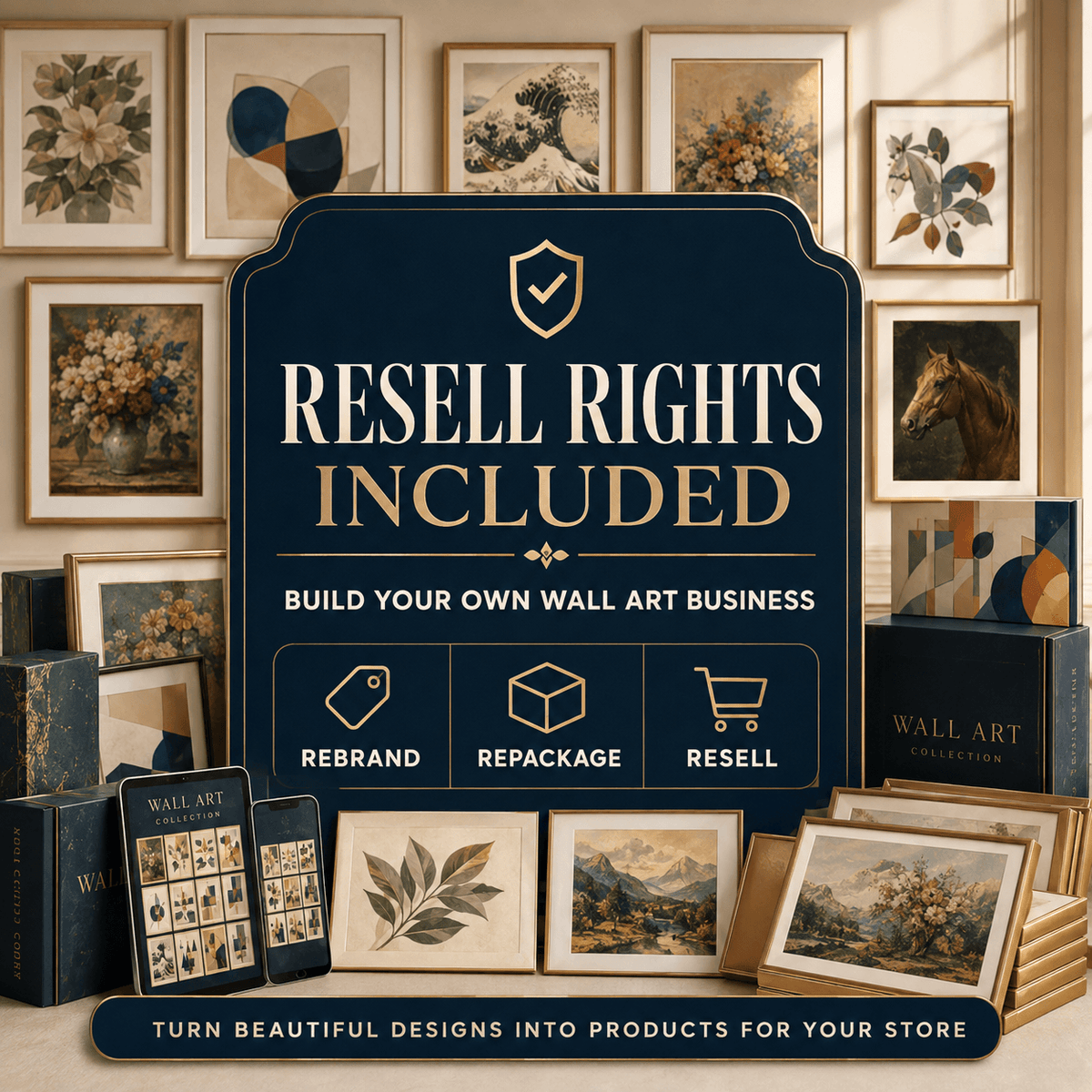Entire Wall Art Library: Over 7600+ Digital Wall Art Prints | Resell Rights Included
