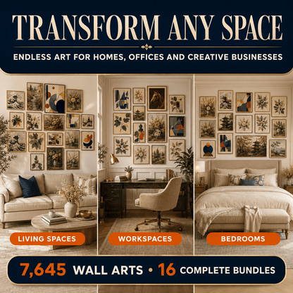 Entire Wall Art Library: Over 7600+ Digital Wall Art Prints | Resell Rights Included