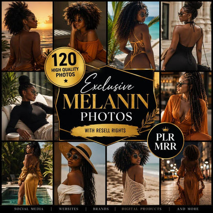 120+ Luxury Melanin Images for Instagram, Marketing & Content Creators (Resell Rights Included)