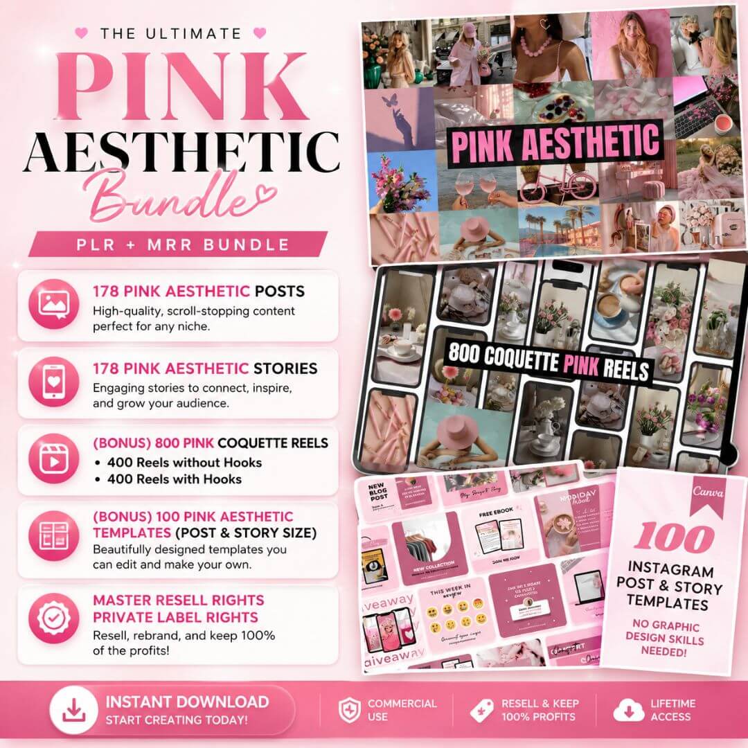 Pink Aesthetic Content Bundle