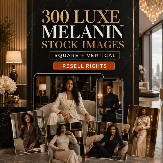 300 Luxe Melanin Stock Images – Resell Rights