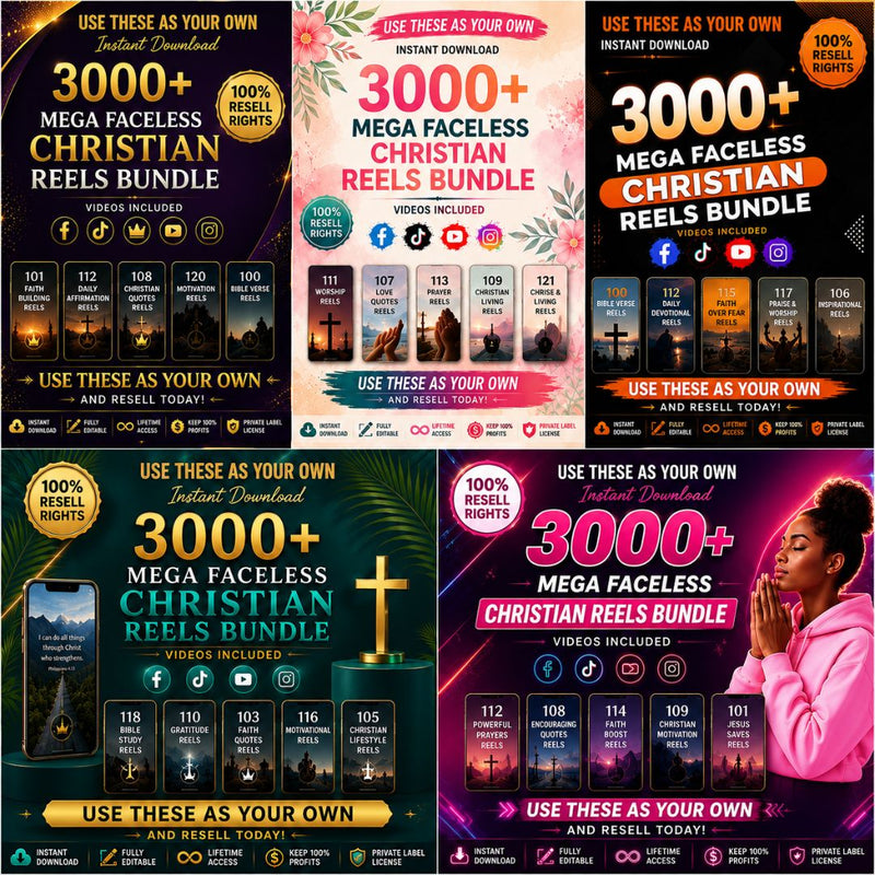 3000+ Christian Reels with Resell Rights