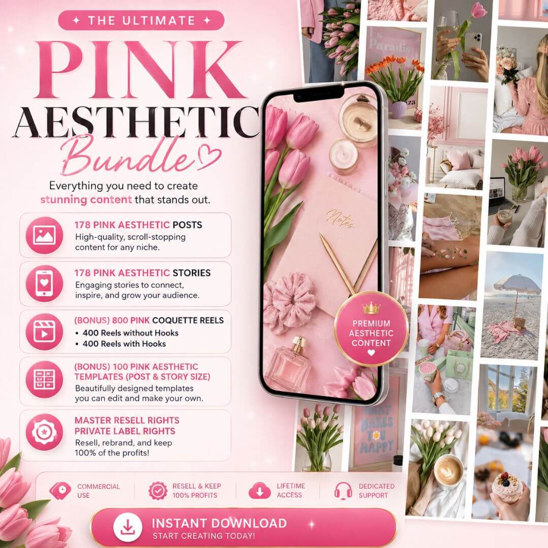 Pink Aesthetic Content Bundle