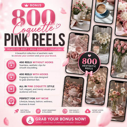 Pink Aesthetic Content Bundle