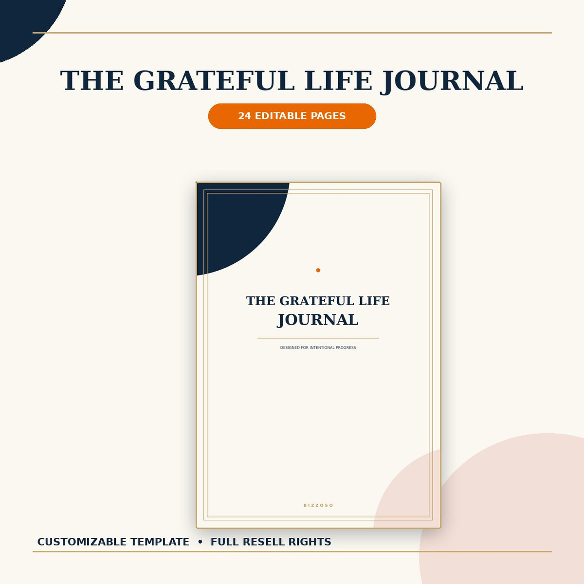The Grateful Life Journal customizable template with full resell rights