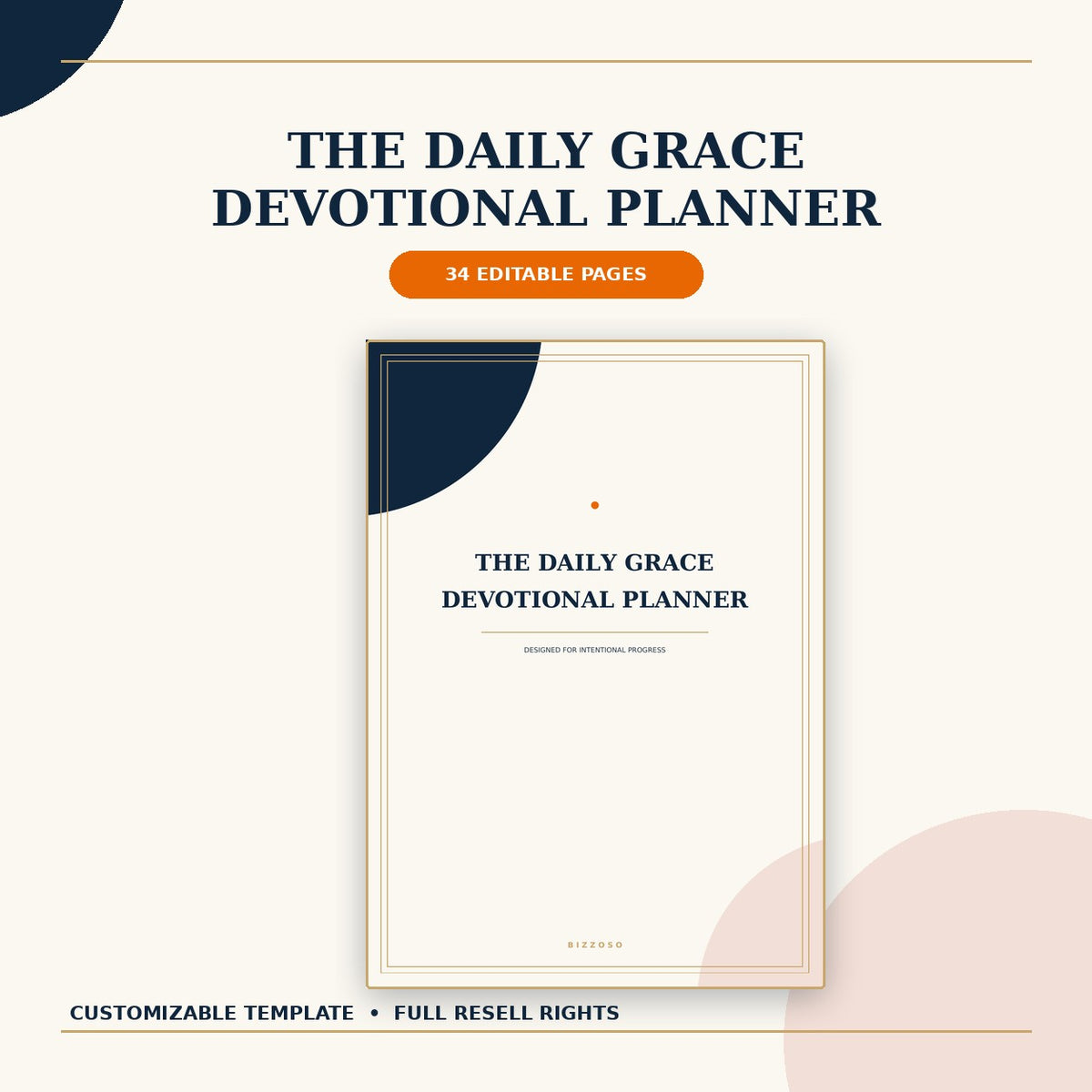 The Daily Grace Devotional Planner customizable template with full resell rights