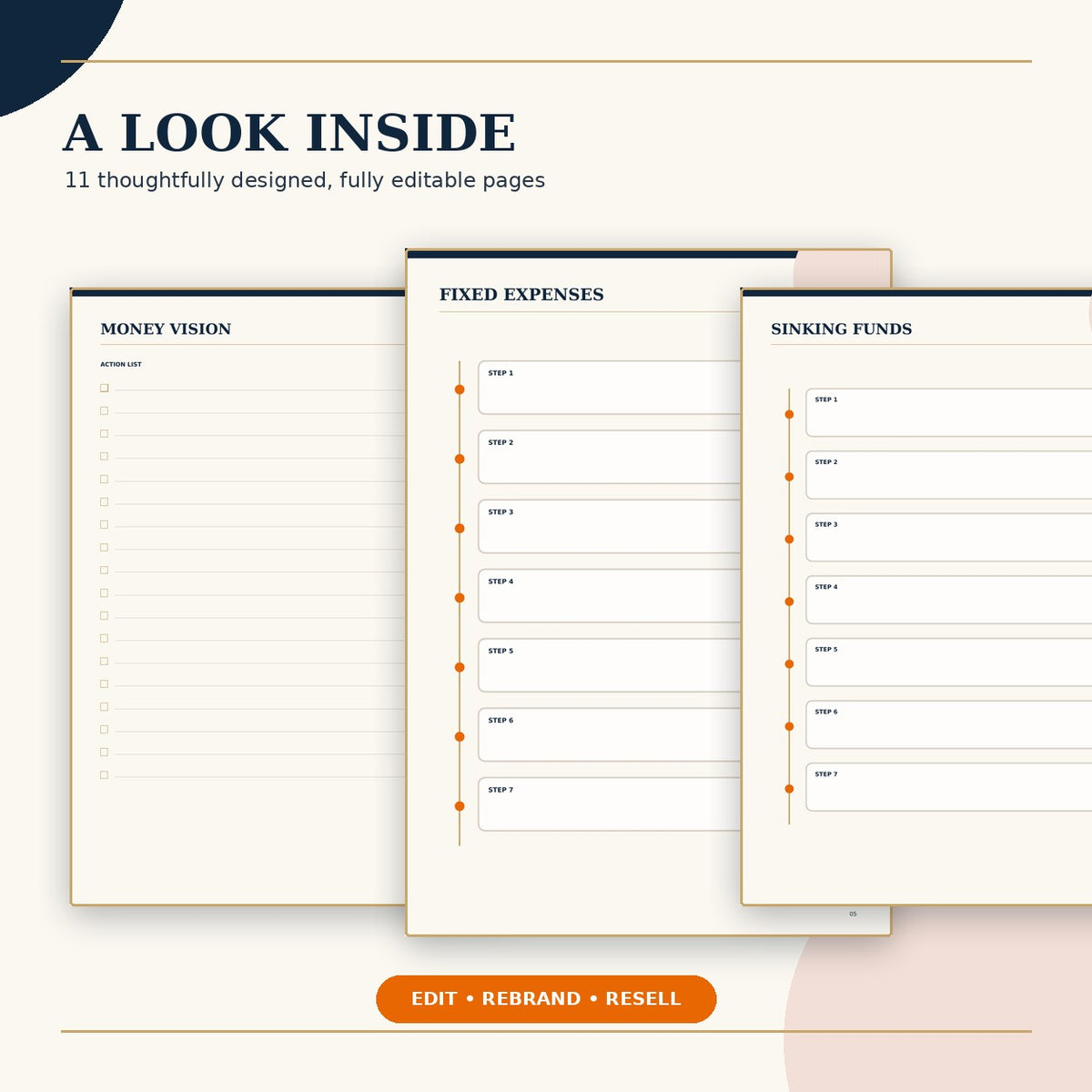 Inside pages of The Financial Progress Tracker Collection