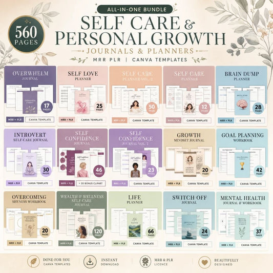 560-Page Self-Care & Personal Growth Bundle