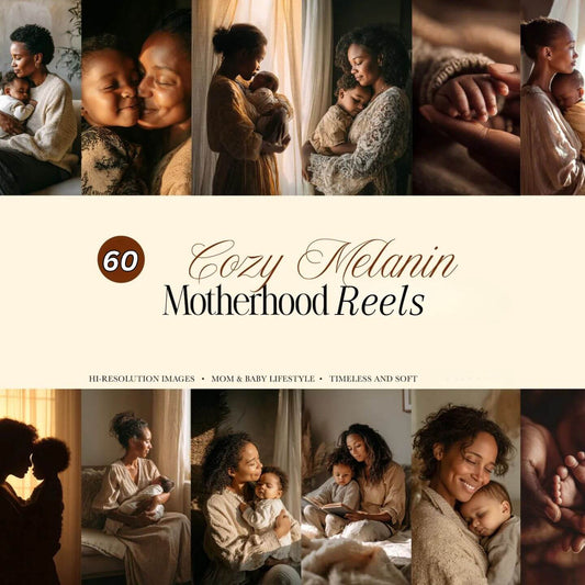 60 Faceless Melanin Motherhood Reels Bundle