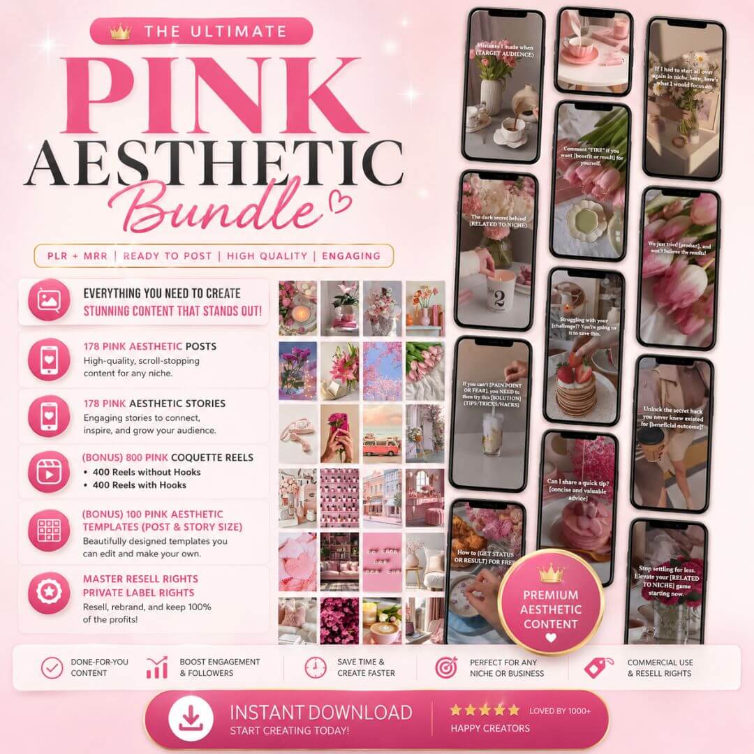 Pink Aesthetic Content Bundle