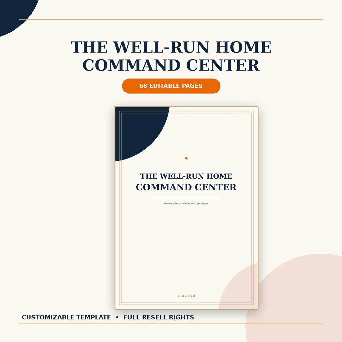 The Well-Run Home Command Center customizable template with full resell rights