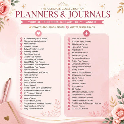 850+ Planners, Journals & Templates Bundle