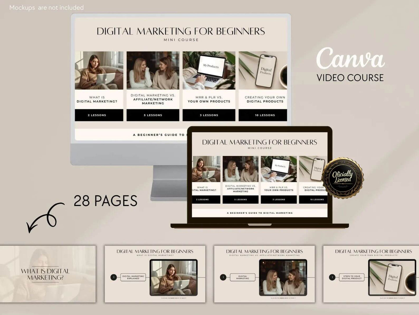 12 Ready-Made Video Courses with Resell Rights+ 17 Canva Templates