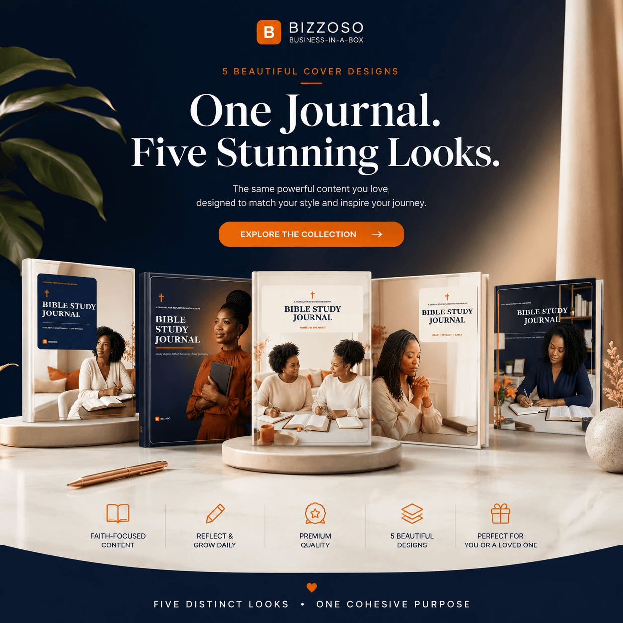 Melanin Bible Study Journal Bundle: 2027 Dated + Undated, Editable & Printable with Resell Rights