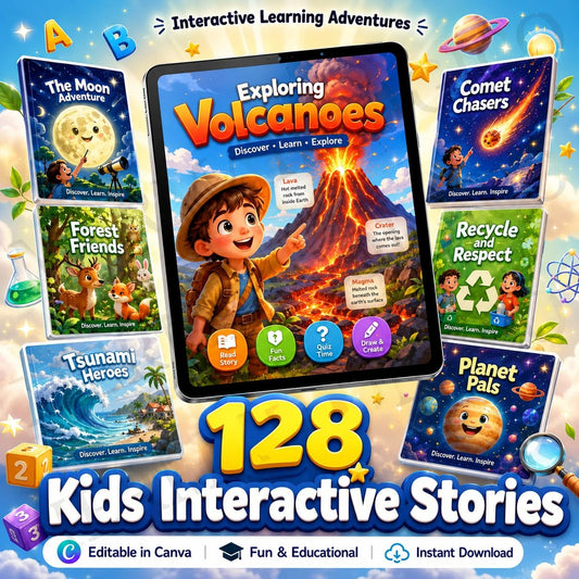 Little Minds & Curious Hearts: Stories That Shape Young Minds | 128+ Interactive Stories with Resell Rights