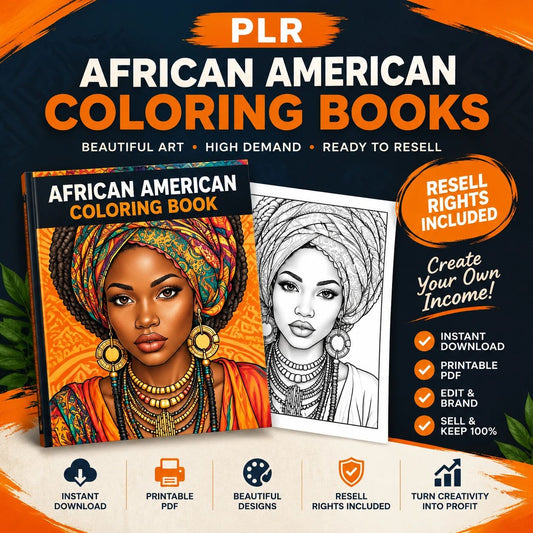 Black Girl Headwrap Coloring Book - Resell Rights Included