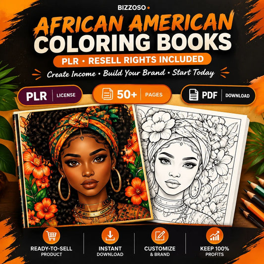 Black Girl Coloring Book Volume 1 - Resell Rights Included
