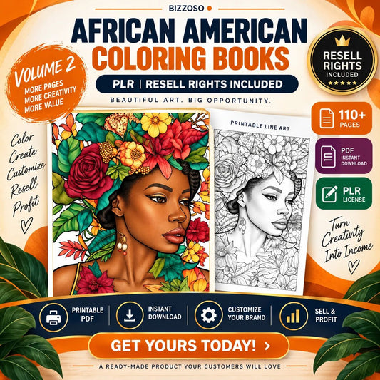Black Girl Coloring Book Volume 2 - Resell Rights Included