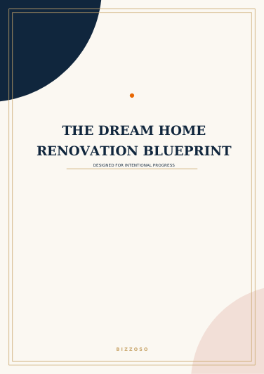 The Dream Home Renovation Blueprint Canva template cover