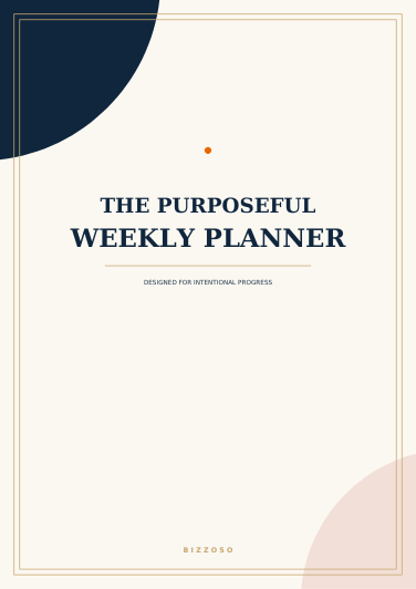 The Purposeful Weekly Planner Canva template cover