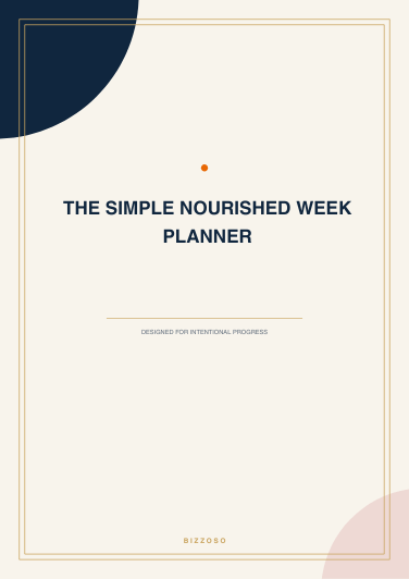 The Simple Nourished Week Planner Canva template cover