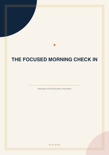 The Focused Morning Check In Canva template cover