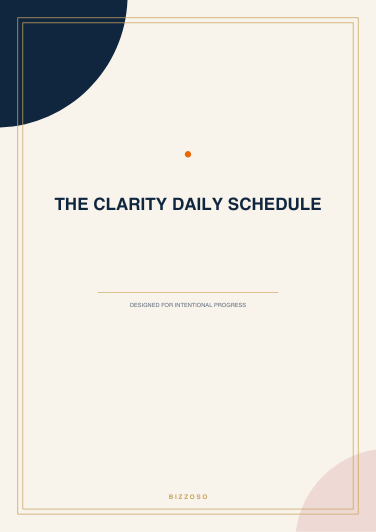 The Clarity Daily Schedule Canva template cover