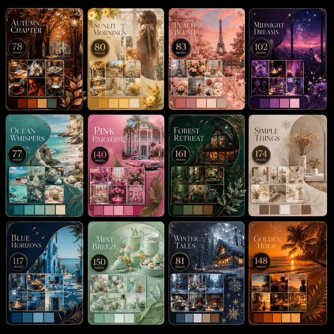 1600+ Stock Images Mega Bundle | 15 Aesthetic Collections + Bonuses (MRR & PLR)