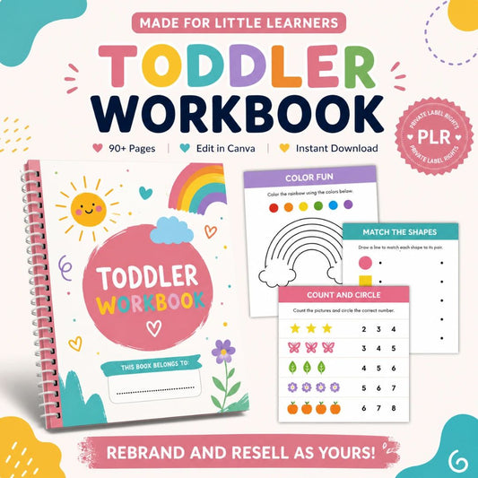 Toddler Learning Workbook Bundle with Resell Rights