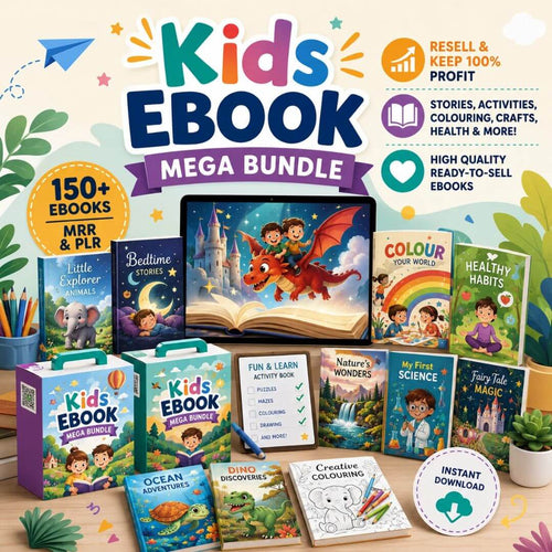150 Children’s eBooks + 3 Mini Kids’ Apps Interactive Tools With Resell Rights Included
