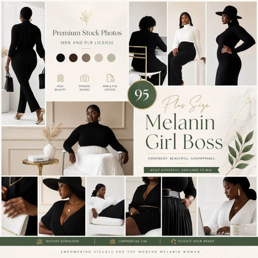 95 Plus Size Melanin Girl Boss Stock Photos Bundle